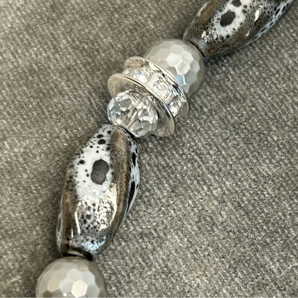 Fac Fifth Avenue Collection gray silver crystal rhinestone beaded necklace - Picture 6 of 9